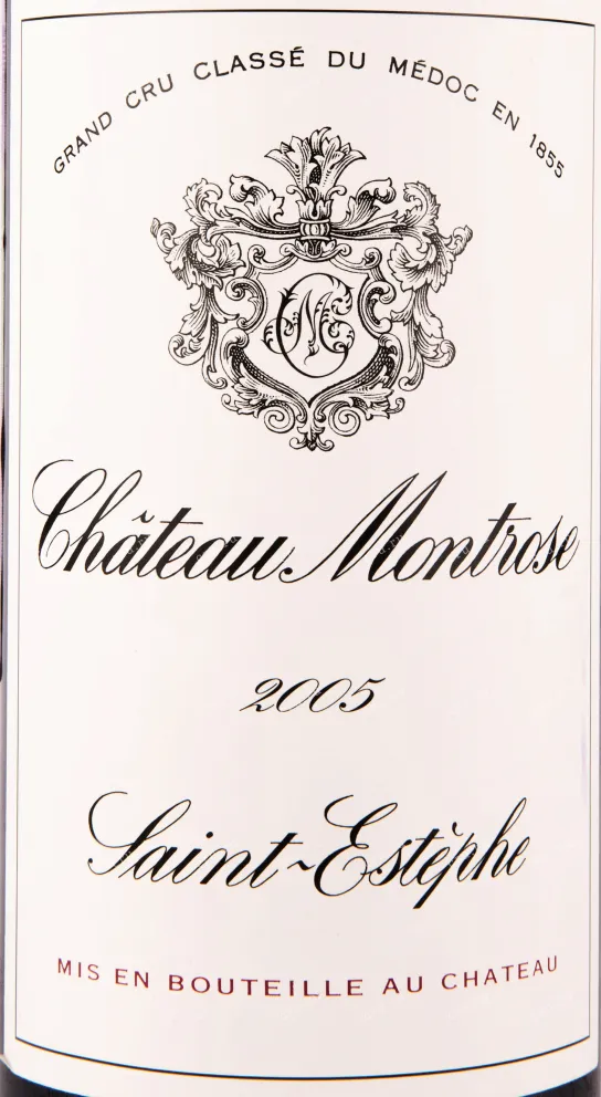 Этикетка вина Chateau Montrose Saint-Estephe Grand Cru Classe 2005 0.75 л