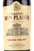 Этикетка Chateau Mon Plaisir Rouge Velvet 2021 0.75 л