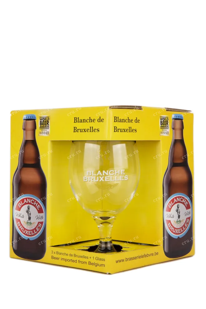 Пиво Blanche de bruxelles gift box & glass  0.33 л