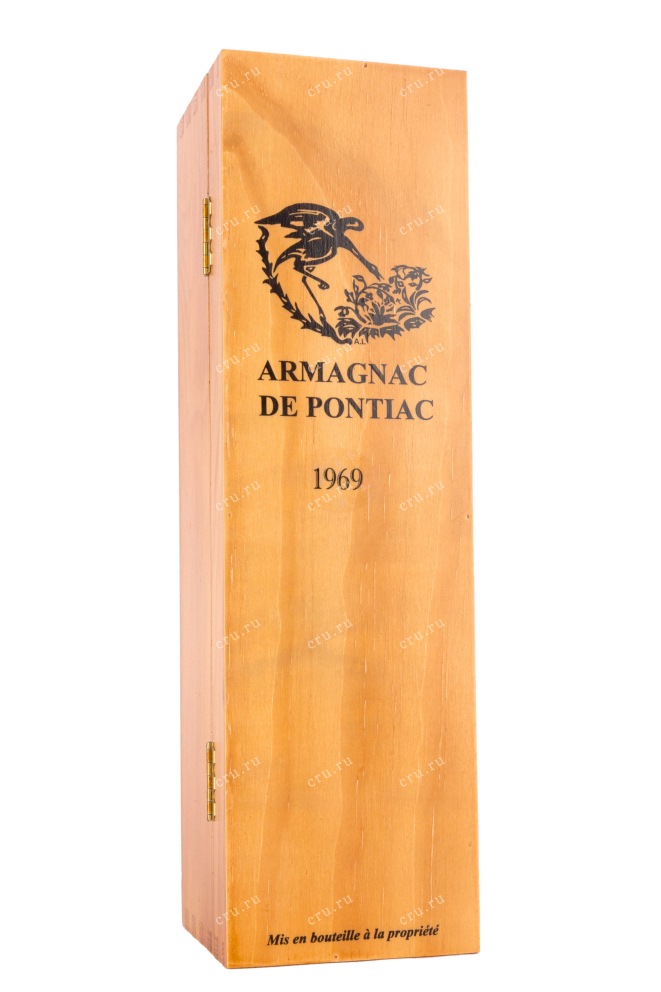 Деревянная коробка Bas-Armagnac De Pontiac wooden box 1969 0.7 л