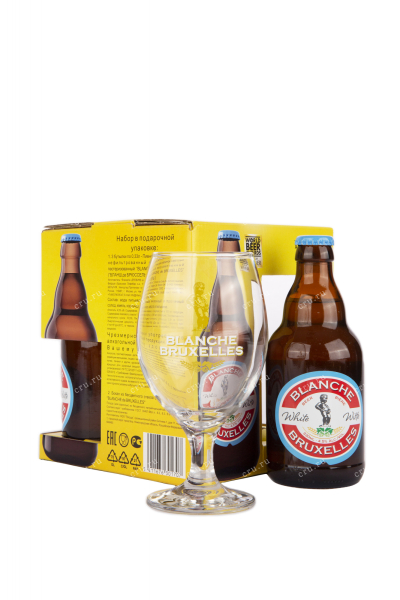 Пиво Blanche de bruxelles gift box & glass  0.33 л