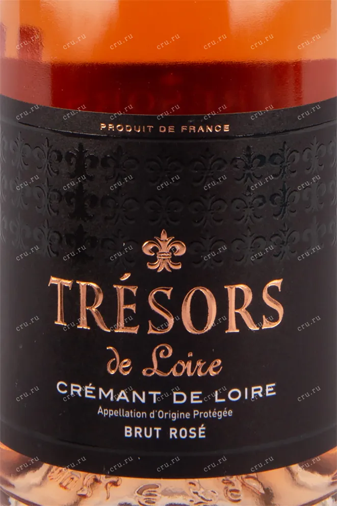 Этикетка Tresors De Loire Brut Rose gift box 2018 0.75 л