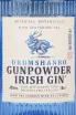 Этикетка джина Драмшанбо Ганпаудер Айриш в подарочной коробке + стакан 0.5