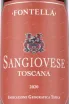 Этикетка Fontella Sangiovese Toscana 2020 0.75 л