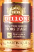 Этикетка Dillon Hors dAge XO Martinique 0.7 л