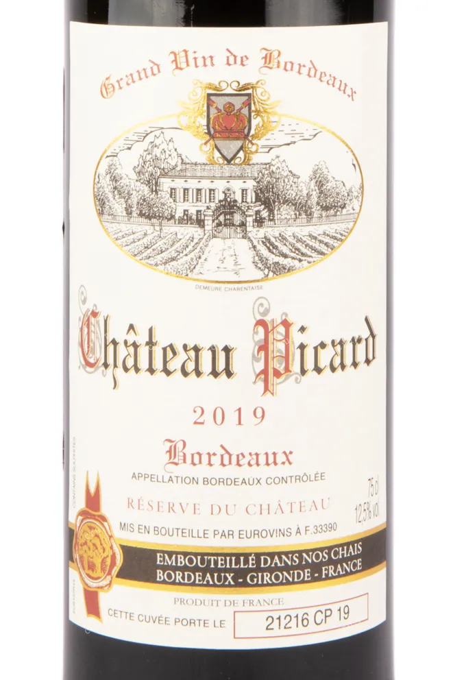 Этикетка вина Chateau Picard Bordeaux 0.75 л