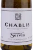 Этикетка Chablis Servin 2020 0.375 л