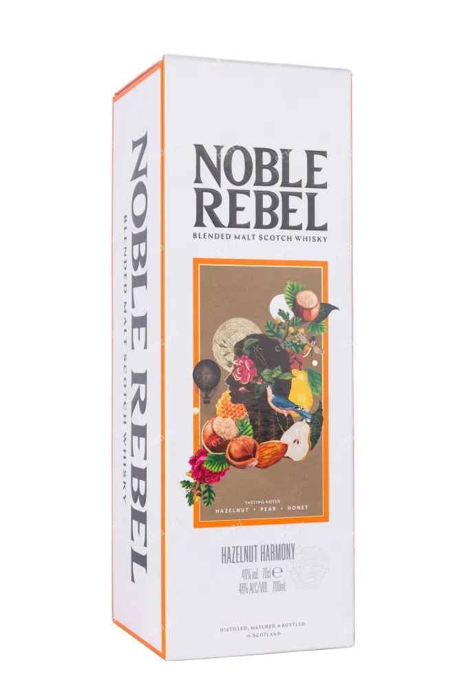 Подарочная коробка Noble Rebel Hazelnut Harmony Blended Malt with gift box 0.7 л