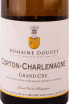 Этикетка Domaine Doudet Corton-Charlemagne Grand Cru 2020 0.75 л