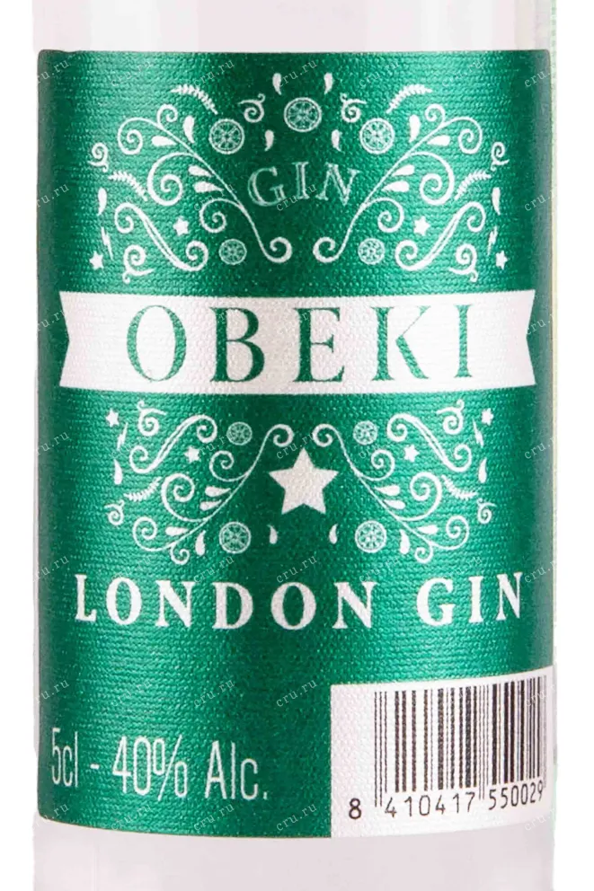 Этикетка Obeki London Gin 0.05 л