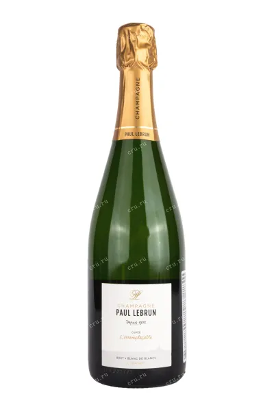 Шампанское Paul Lebrun L'Irremplacable Blanc De Blancs 2018 0.75 л