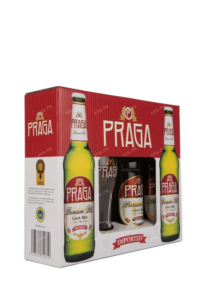 Пиво Praga Premium Pils set gift box & glass  0.5 л