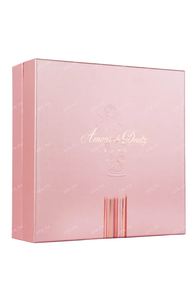 Подарочная коробка игристого вина Amour de Deutz Brut Rose gift box with 2 glasses 0.75 л