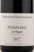 Этикетка вина Domaine Changarnier Pommard Les Vignots 2017 0.75 л