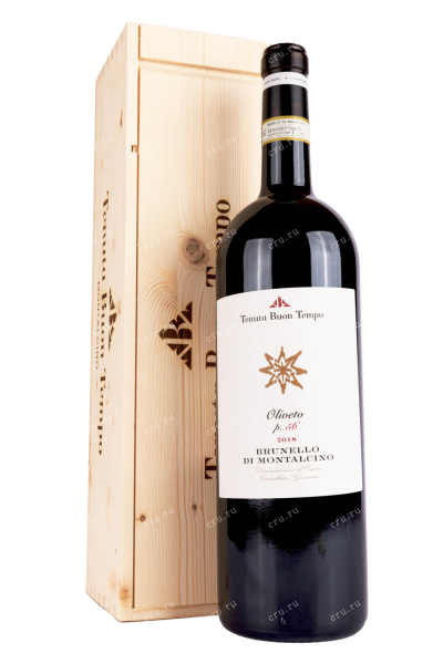 Вино Tenuta Buon Tempo Brunello di Montalcino p.56 wooden box 2018 1.5 л