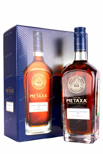 Бренди Metaxa 12 Star gift box with 2 glasses  0.7 л