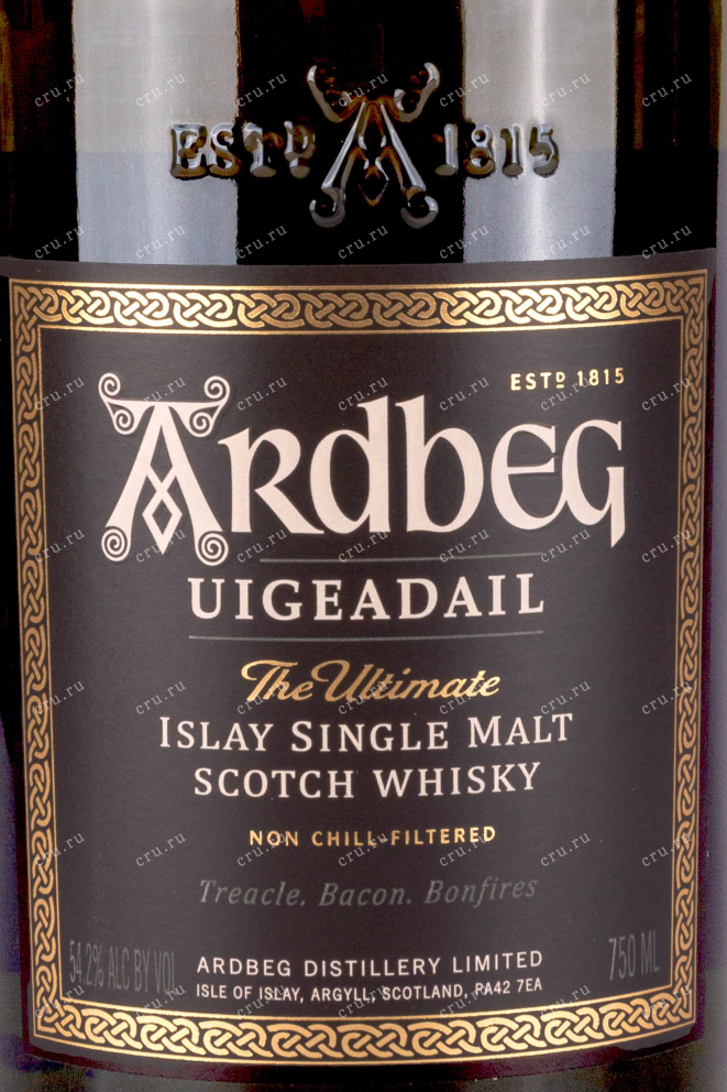Этикетка Ardbeg Uigeadail in gift bx 0.75 л