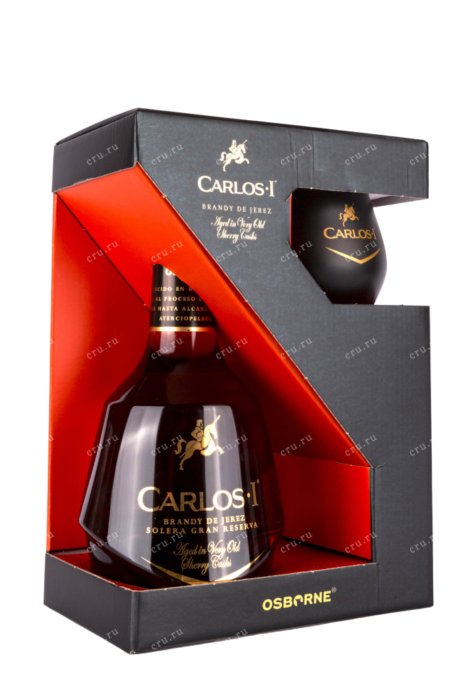 Подарочная коробка Carlos I Solera Gran Reserva in giftset with 1 glasses 0.7 л