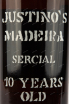 Этикетка мадейры Justinos Sercial Dry 10 years 0,75